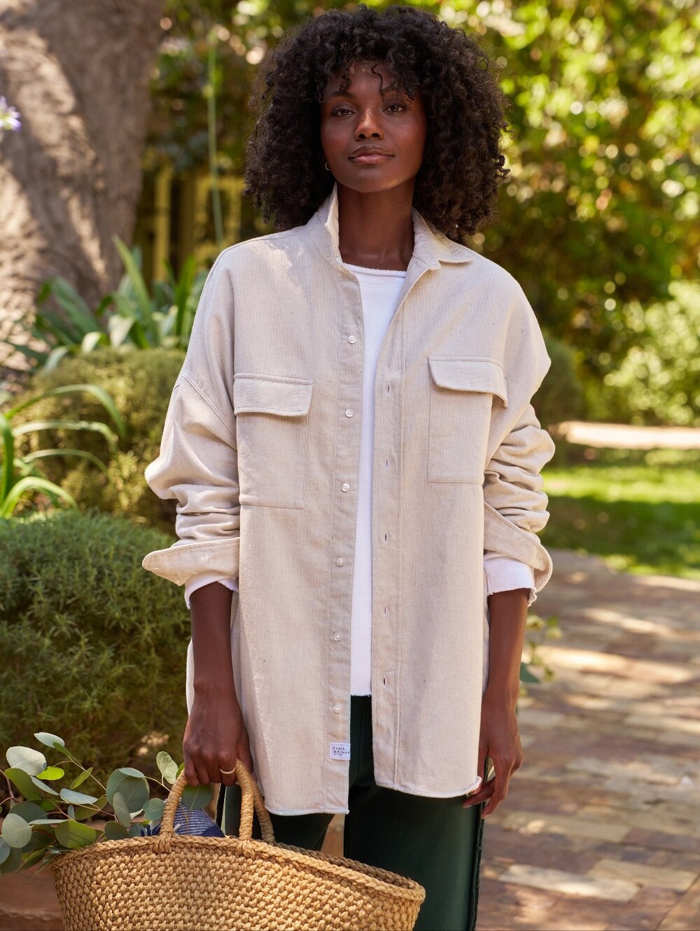 Frank & Eileen McLoghlin Oversized Utility Shirt – NWOT – Natural – Size M/L